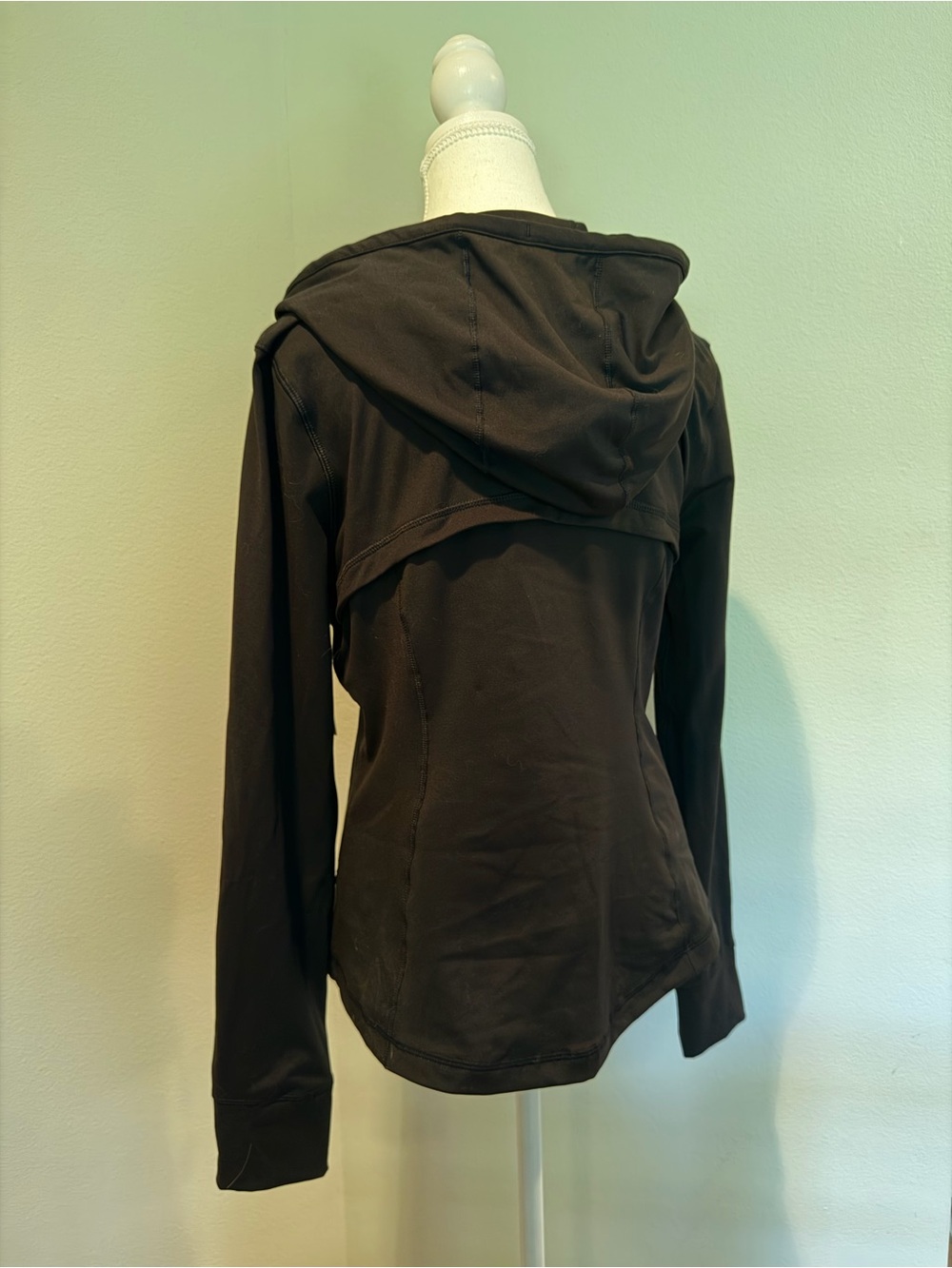 Black Hooded Athletic Jacket - Women's Zip Front - Picture 3 of 5